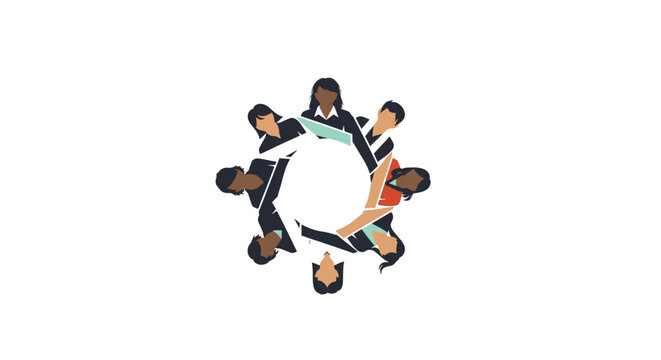 Diverse group of people in a circle.