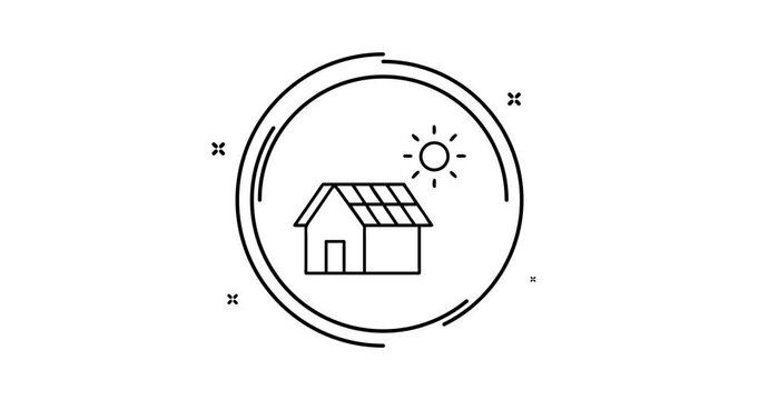 Solar house 4k video animation with alpha channel, clean motion design for web, social, and media projects.