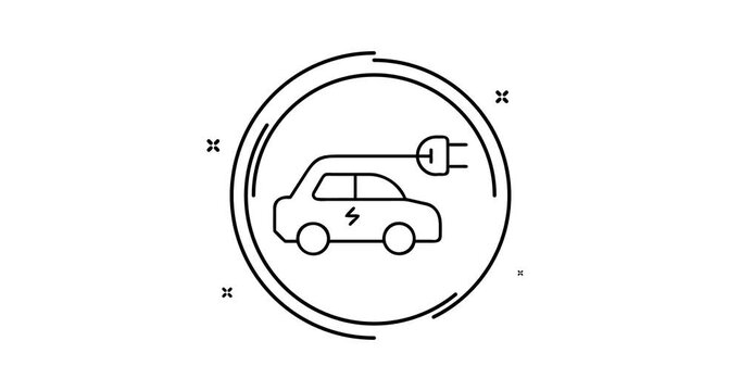 Electric car 4k video animation with alpha channel, smooth motion design for web, social, and media projects.