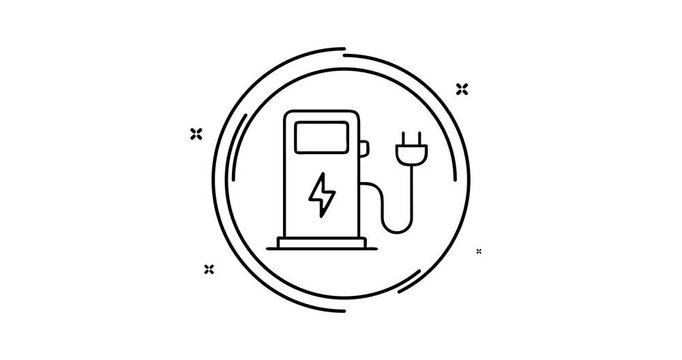 Charging station 4k video animation with alpha channel, dynamic motion design for web, social, and media projects.