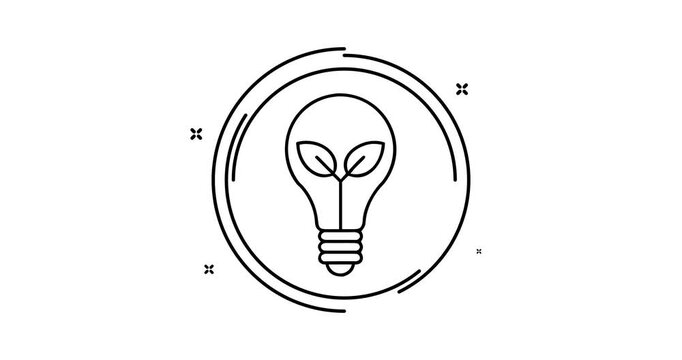 Eco light bulb 4k video animation with alpha channel, clean motion design for web, social, and media projects.