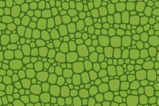 Seamless pattern dinosaur skin, snake, crocodile, dragon. Repeating background alligator, reptile, iguana, python. Repeated texture snakeskin. Cartoon animal dino prints design. Vector illustration