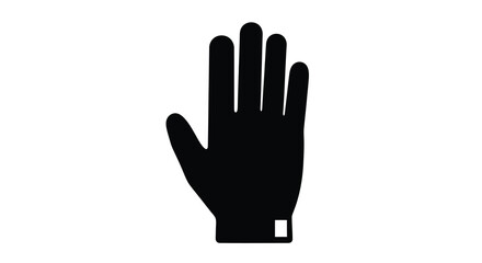 Obraz premium A black silhouette of a human hand with an open palm