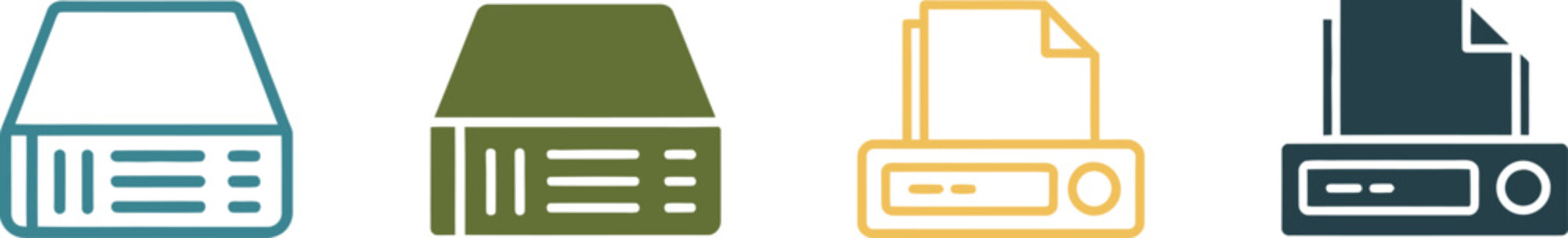 Colorful Server and Printer Icons