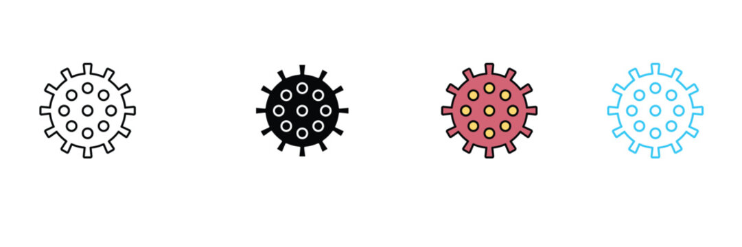 irus Icon for Bacteria, Coronavirus, Medical Healthcare, Science Research, and Infection Disease Symbol. Symbol Vector Illustration.
