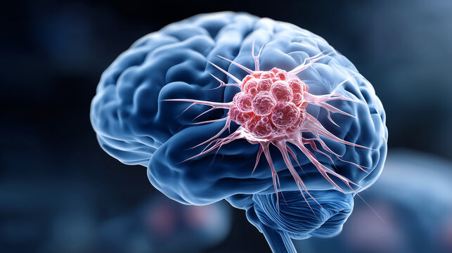 Brain Tumor Medical Illustration, Anatomical Brain Tumor Concept