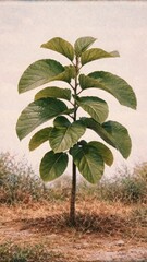 Fototapeta premium Young tree in natural setting mobile wallpaper