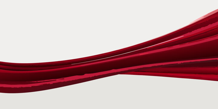 Abstract red wave design with flowing lines against a white background