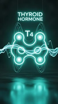 Thyroid Hormone T4 An Illuminated Molecular Structure and Waveform