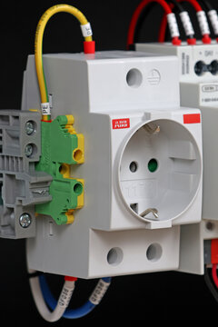 Electrical outlet from ABB in the electrical switchboard. 