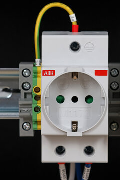 Electrical outlet from ABB in the electrical switchboard. 