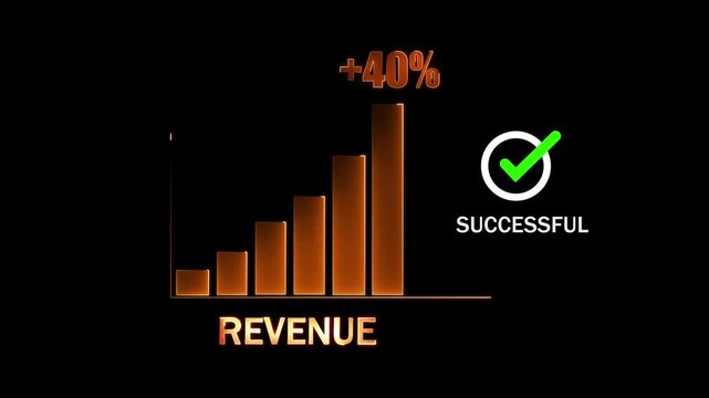 Business professional analyzing digital revenue growth chart with rising bars, symbolizing increased sales, financial performance, profit strategy, and successful business expansion.