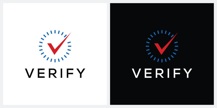 Initial letter V verify logo design 