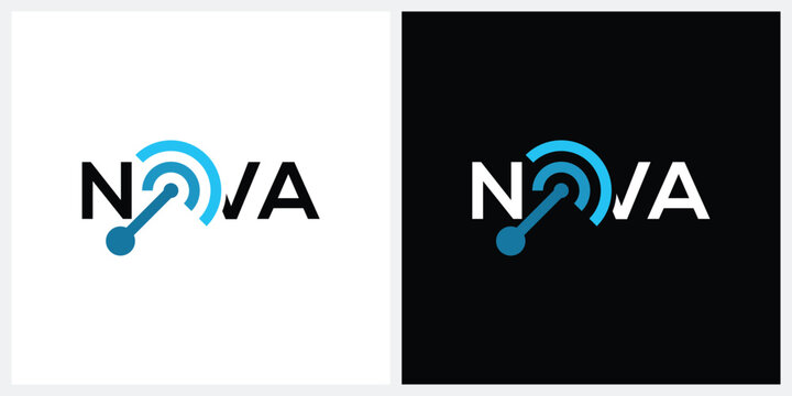 nova logo design, word mark nova logo icon, digital technology symbol icon