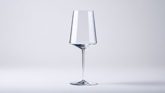 Elegant empty wine glass on white background studio shot isolated object