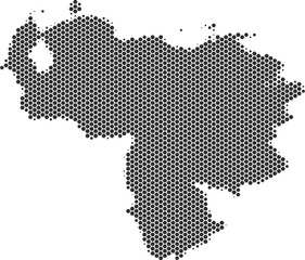 Venezuela map hexagonal half tone pattern isolated transparent PNG design element. Modern technological contour map of Venezuela for design, infographic, presentations or business projects