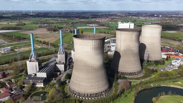Gersteinwerk Power Plant Werne Germany Aerial View