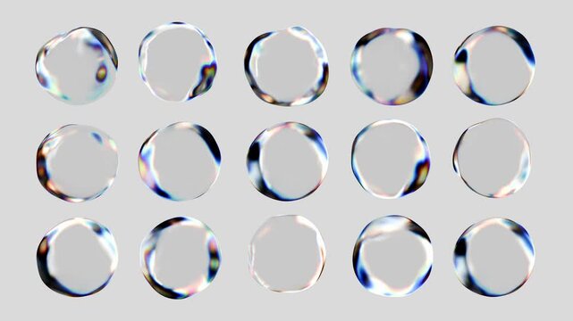Multiple water droplets arranged in perfect order