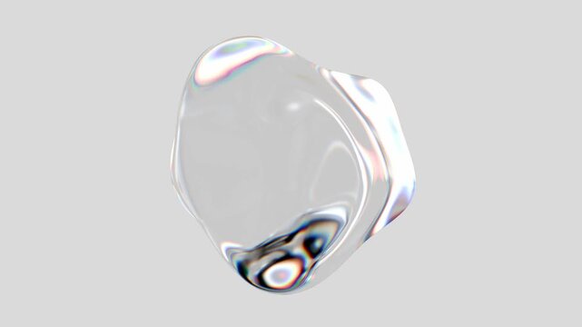 3D rendering of abstract glass shapes moving and changing