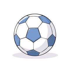 Obraz premium Classic Football Ball with Blue and White Hexagonal Panels Isolated on White