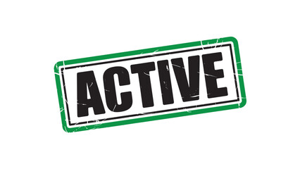 Obraz premium Active operational stamp isolated green status label