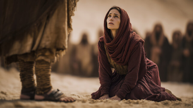 Mary Magdalene Kneeling at the Feet of Jesus
