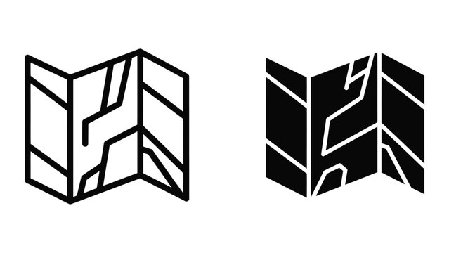 Abstract triptych designs showing contrasting black and white visual styles