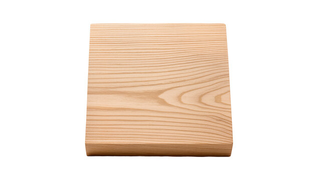 Natural light wood plank with fine grain texture, isolated on transparent background