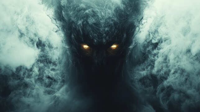Foggy Figure, Dark Creature, Mystical Horror