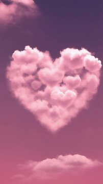 Wolken in Herzform rosa 