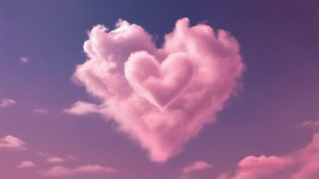 Wolken in Herzform rosa 