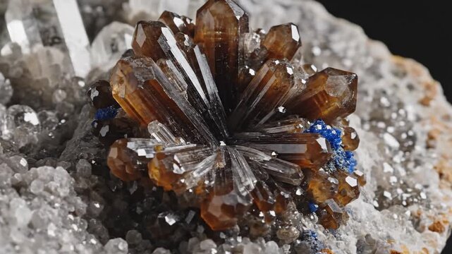 Brown and Clear Baryte Crystal Aggregate
