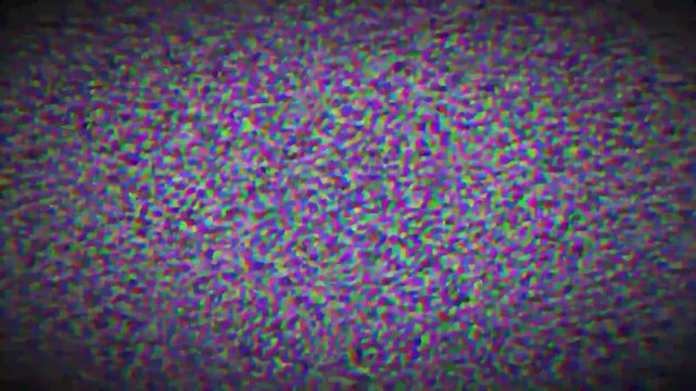Chaotic static television screen display with vibrant multicolored noise and subtle, Colorful digital glitch with chromatic noise and static lines, Abstract retro media distortion background.