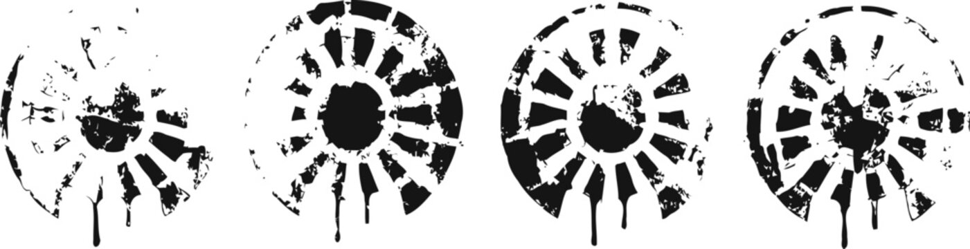 black and white nautilus shell silhouettes in progressive sizes, spiral pattern, natural marine fossils