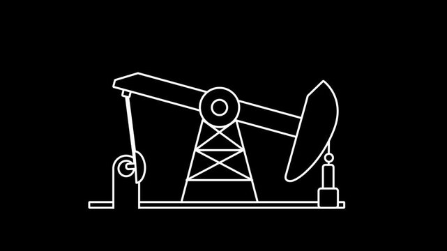 A stylized animation of an oil pump jack, symbolizing industrial energy extraction and mechanical motion in petroleum industries
