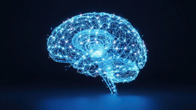 Illuminated neural network brain