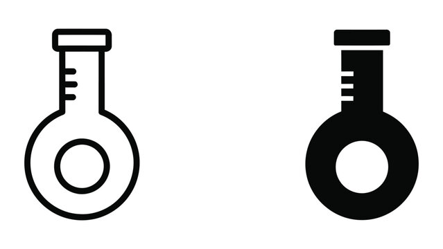Contrast between empty and filled laboratory volumetric flask depictions