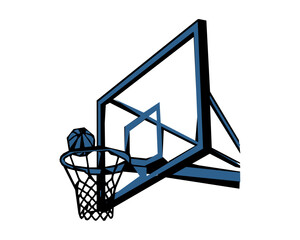 Basketball hoop and ball stencil silhouette vector illustration  © Pens'K
