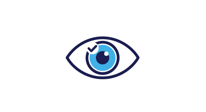 Blue eye with check mark iris.