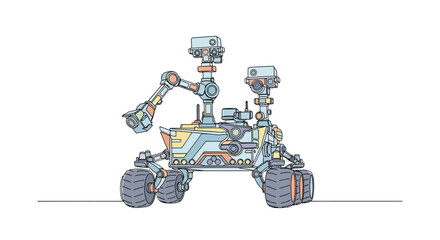 Robot Mars Exploration Vehicle Machine. © Setiaji