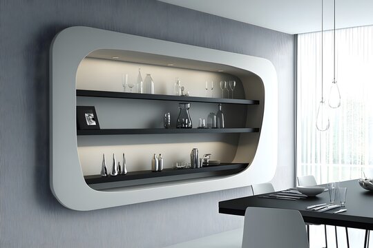 a contemporary dinning area