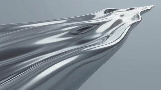 Flowing silver metallic texture background with ample copy space