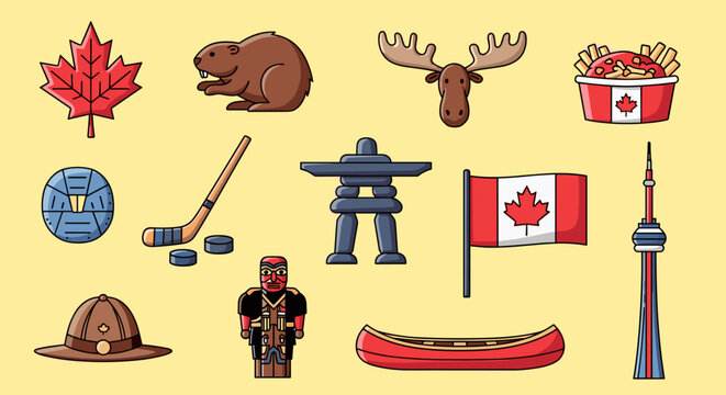 Canadian culture symbols and icons.