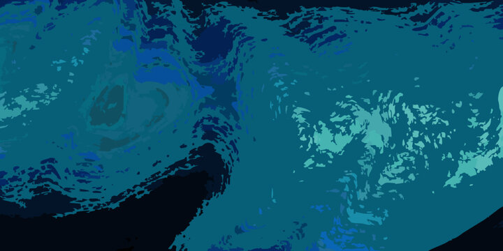 Abstract swirling blue textures resemble a turbulent ocean current