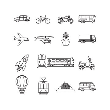 Transportation Vehicle Icons (356) illustration