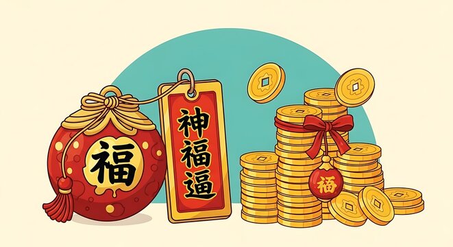 Chinese New Year money coins.
