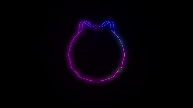 Glowing neon audio waveform spectrum animation. Alpha channel, spectrum audio background animation, Wave form Audio Isolated on transparent background. 4k animation