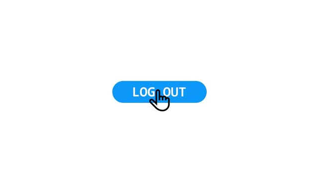 Log out Hand Click Icon Animation. Finger touch gesture animation. Finger touch gesture animation.