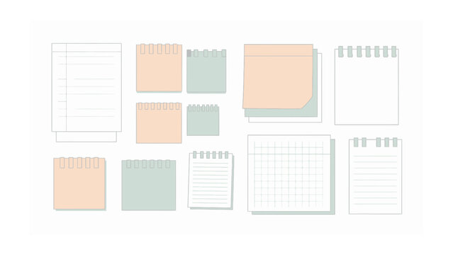 Paper Note Collection: Collection of diverse paper notes for your creative projects or layouts, use these paper notes for jotting down ideas or sticking them on bulletin boards.