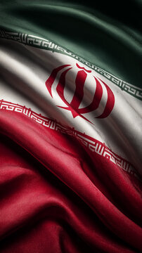iranian flag waving in the wind. flag of iran